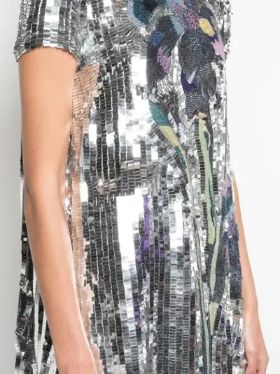 Shop Carolina Herrera Sequined Metallic-effect Gown In Silver