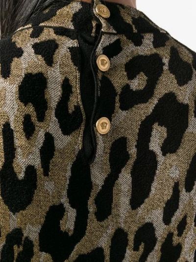 Shop Versace Leopard Print Dress - Neutrals