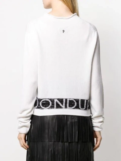 Shop Dondup Intarsia-knit Jumper In White