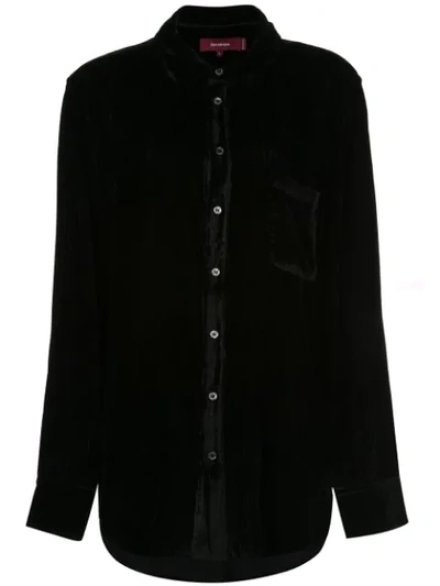 Shop Sies Marjan Jules Velvet Shirt In Black