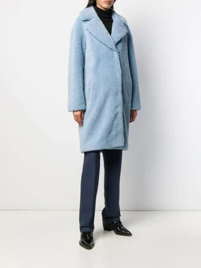 Shop Stand Studio Concealed Fastened Coat In Blue