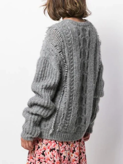Shop Stella Mccartney Cable Knit Sweater In Grey