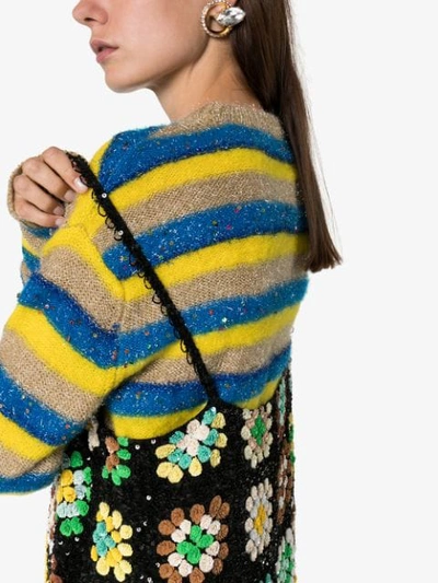 Shop Ashish Sequin-embellished Crochet Mini Dress In Multicolour