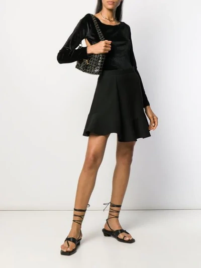 Shop Oseree Slim-fit Backless Bodysuit In Black