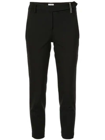 Shop Brunello Cucinelli Cropped Straight Leg Trousers In C101 Black