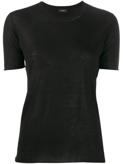 Shop Joseph Knitted T-shirt In Black