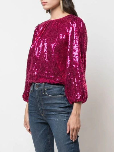 Shop Alice And Olivia Avila Sequinned Top In Pink