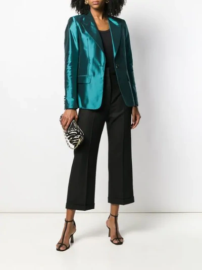 Shop Each X Other Tailored Satin Jacket In Green