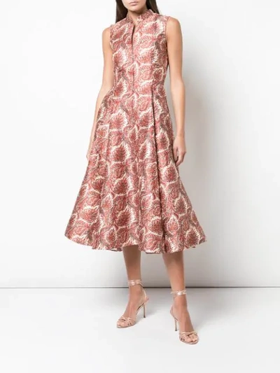 Shop Adam Lippes Paisley Print Dress In Red