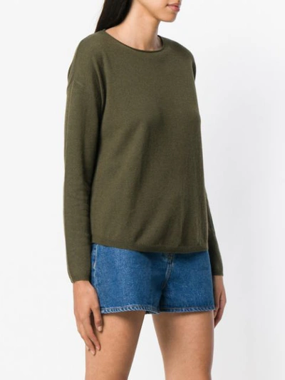 Shop Aspesi Round Neck Sweater - Green