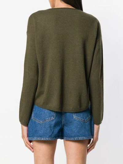 Shop Aspesi Round Neck Sweater - Green