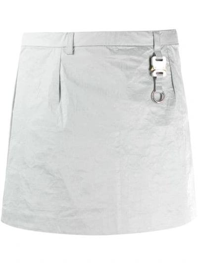 Shop Alyx Buckle Mini Skirt In Silver