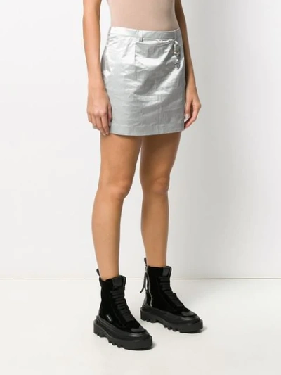 Shop Alyx Buckle Mini Skirt In Silver