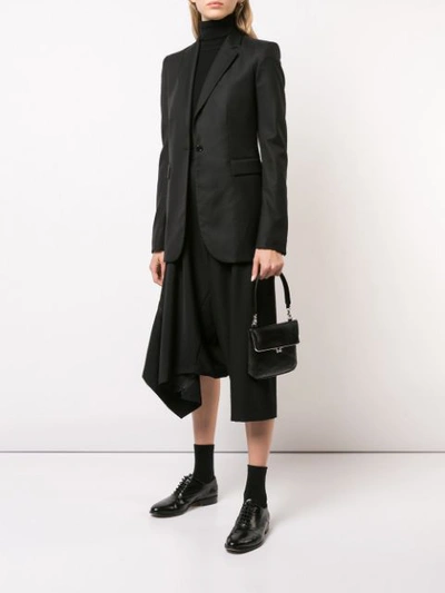 Shop Yohji Yamamoto Cropped Wide-leg Trousers - Black