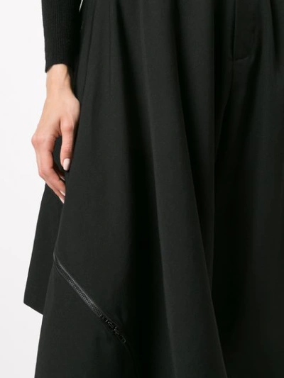 Shop Yohji Yamamoto Cropped Wide-leg Trousers - Black