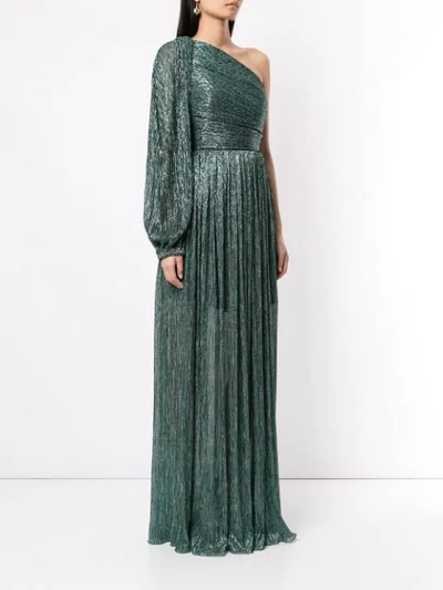 Shop Peter Pilotto Metallic Jersey Gown In Green ,metallic