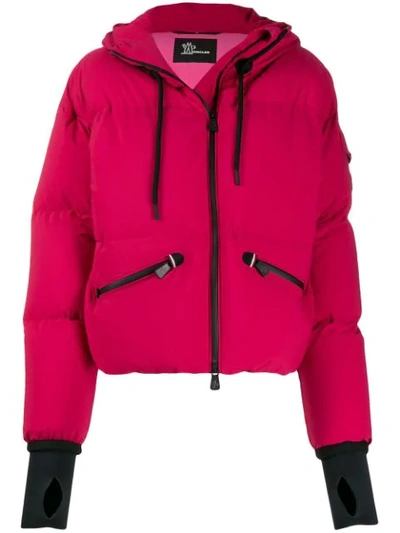 Shop Moncler Hooded Puffer Jacket In Pink