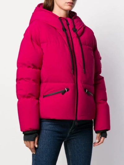 Shop Moncler Hooded Puffer Jacket In Pink