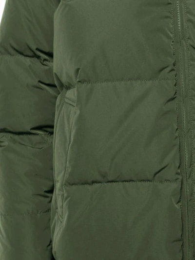 Shop Aspesi Zipped Oversized Padded Coat In Green