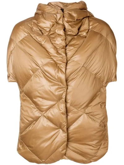 Shop Max & Moi 3 In 1 Metallic Puffer Jacket In Brown