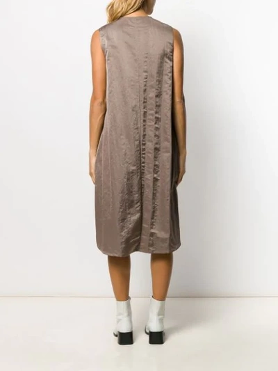 Shop Fabiana Filippi Sleeveless Belted Dress In Neutrals