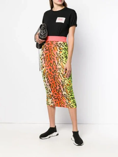 Shop Stella Mccartney Leopard Print Skirt In Yellow