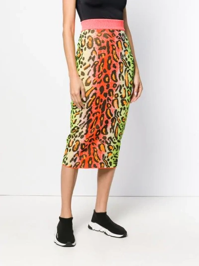 Shop Stella Mccartney Leopard Print Skirt In Yellow