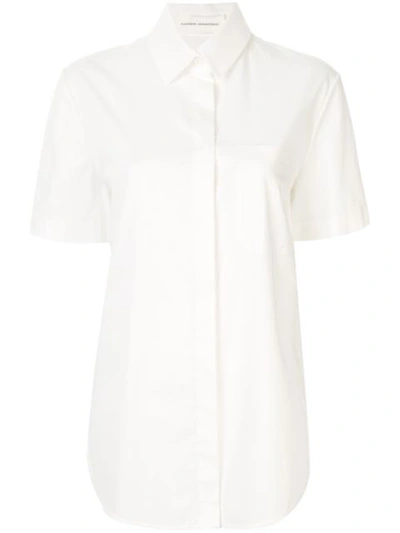 Shop Aleksandre Akhalkatsishvili Short-sleeved Relaxed-fit Shirt In White