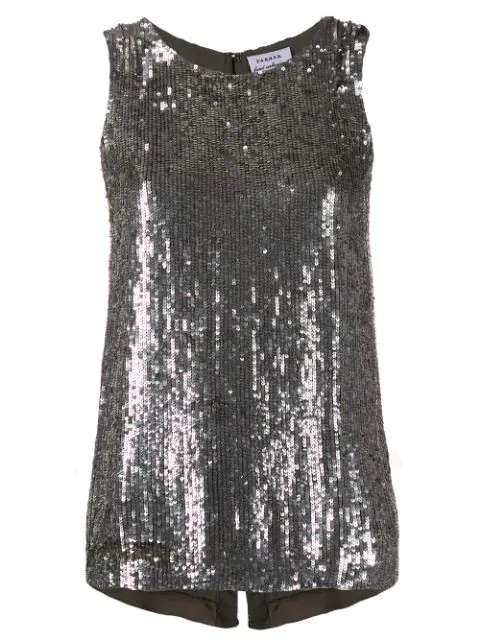 black sequin vest top