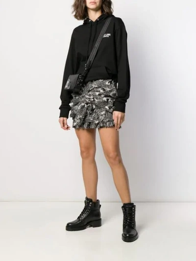 Shop Faith Connexion Gathered Tweed Mini Skirt In Black