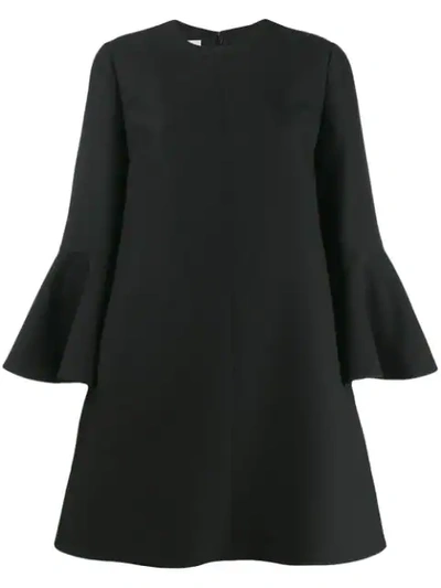 Shop Valentino Bell Sleeve Dress In Black