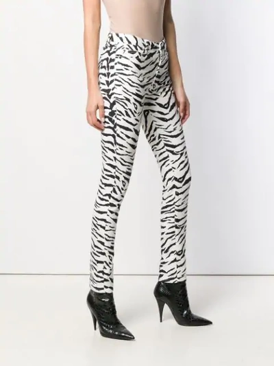 Shop Saint Laurent Zebra Print Skinny Jeans In White