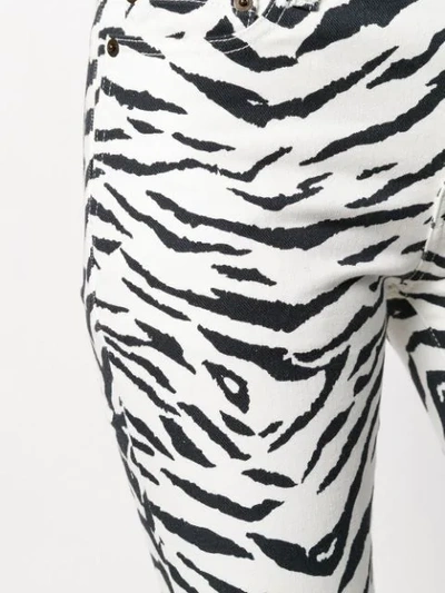 Shop Saint Laurent Zebra Print Skinny Jeans In White
