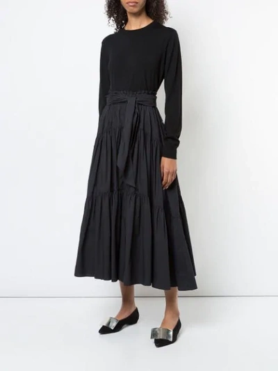 Shop Proenza Schouler Long Cotton Skirt In Black