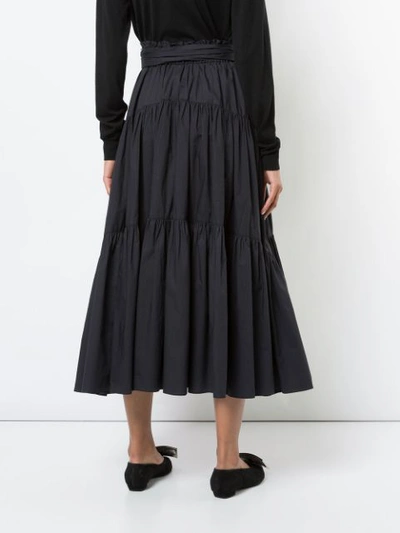 Shop Proenza Schouler Long Cotton Skirt In Black