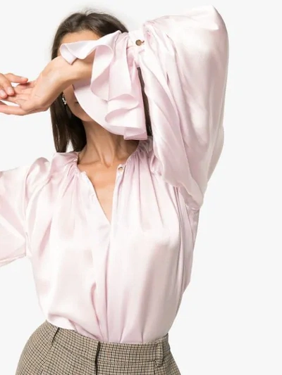 Shop Roksanda Pia Draped Blouse In Pink