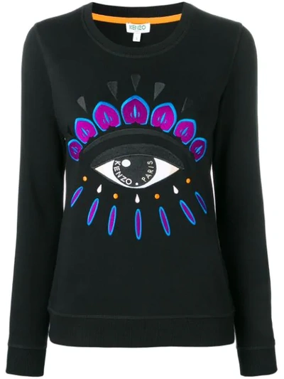 Shop Kenzo Evil Eye Embroidered Sweatshirt In Black