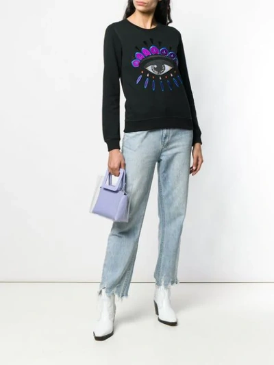 Shop Kenzo Evil Eye Embroidered Sweatshirt In Black