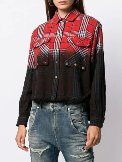 Shop Diesel Check Gradient Shirt In Black