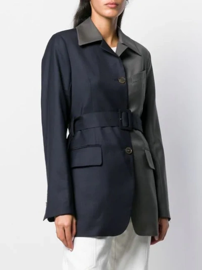 Shop Eudon Choi Two-tone Shirt Jacket In Blue