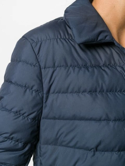 Shop Aspesi Feather Down Jacket In Blue