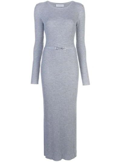 Shop Gabriela Hearst Rib Knit Dress In Grey