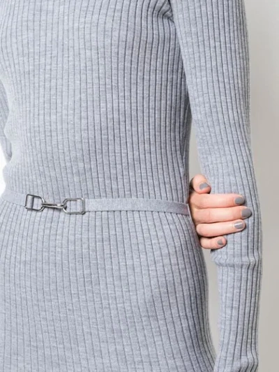 Shop Gabriela Hearst Rib Knit Dress In Grey