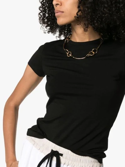 Shop Ninety Percent Fitted Jersey T-shirt In Black