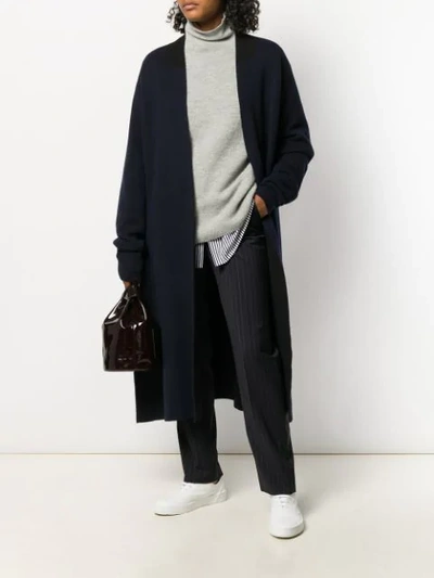 Shop Jil Sander Open Front Knitted Coat In Blue