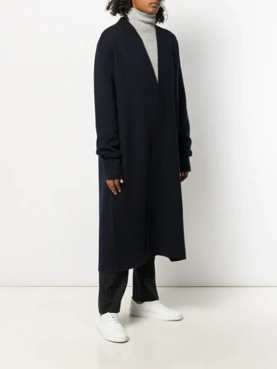 Shop Jil Sander Open Front Knitted Coat In Blue