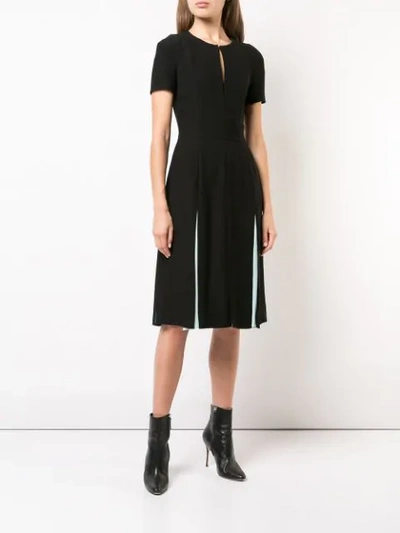 Shop Carolina Herrera Key Hole Pleated Dress - Black