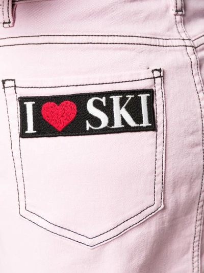 Shop Pinko Denim Mini Skirt In Pink