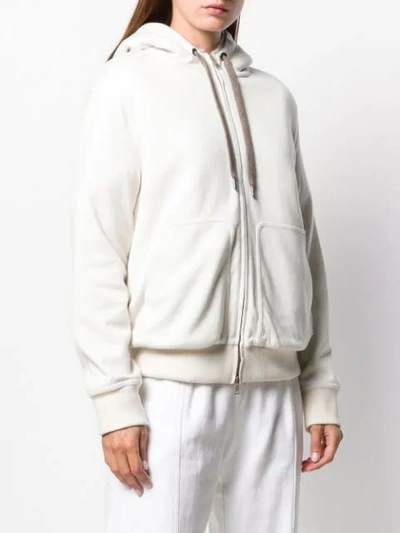 Shop Brunello Cucinelli Long Sleeve Hoodie In White