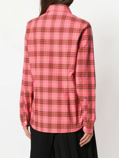 Shop Burberry Checked Button Shirt In Pink